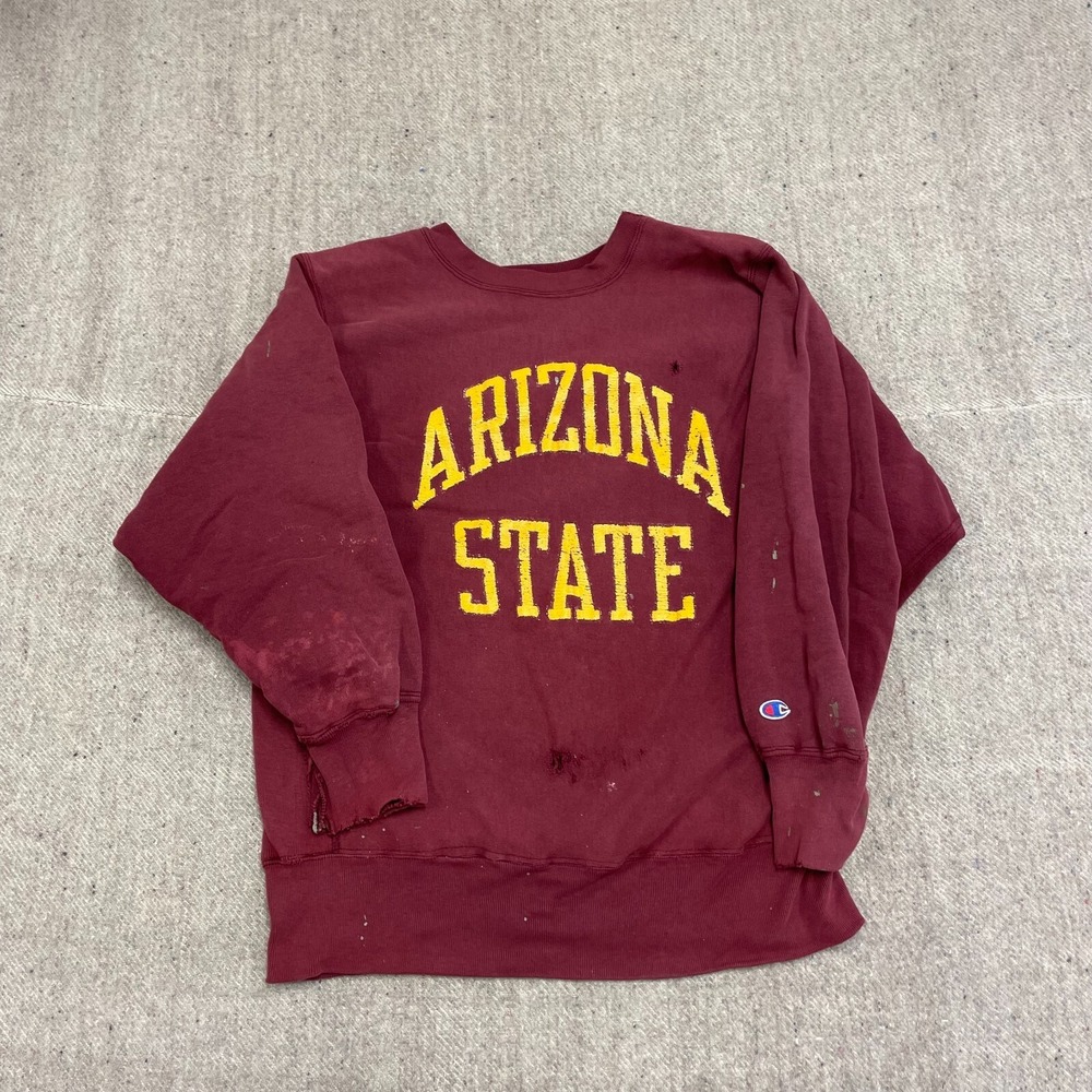vintage champion reverse weave Sweatshirt Mens Medium Red 1980s Arizona State us